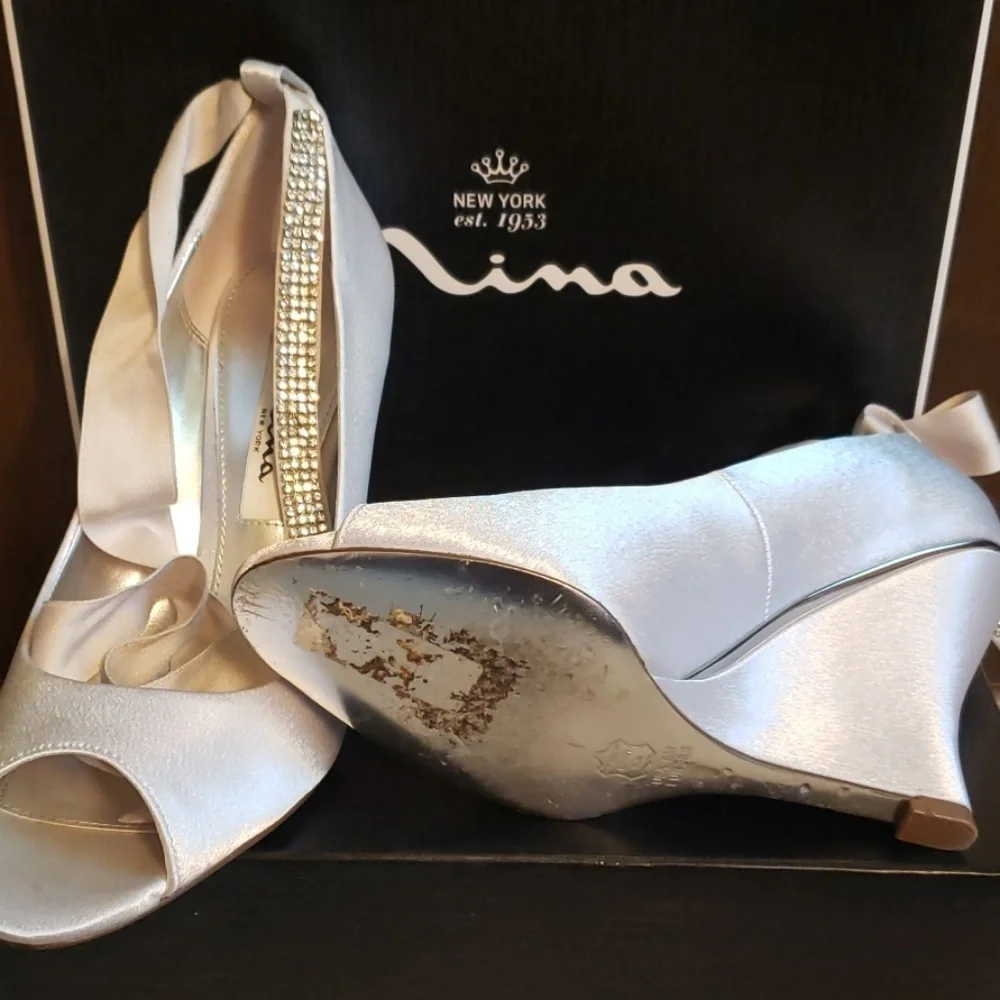Nina Emma evening wedges sz 8